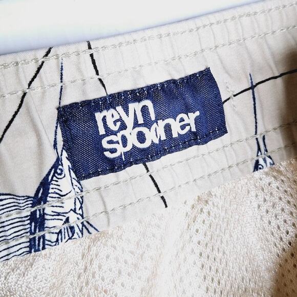 Reyn Spooner Marlin Fish Swim Trunks Shorts Large Gray Lined 7" inseam Fishing - Picture 4 of 12